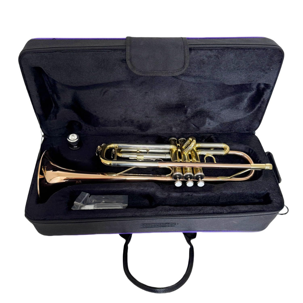 Bb Standard Brass Trumpet Set with Case, Gloves, Mouthpiece and Clean Kit F55278