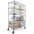 Heavy Duty 5-Tier Chrome Wire Shelving Rack with Casters A844