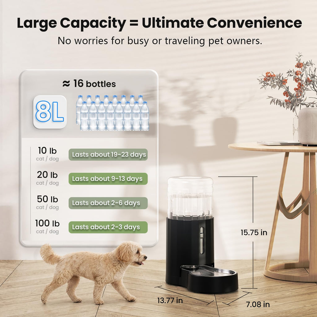 Gravity Dog Water Bowl Dispenser 8L Black V100549