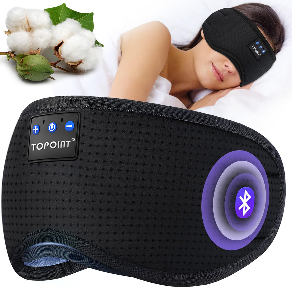 Cotton Sleep Mask Headphones Bluetooth Wireless with Microphone Y466