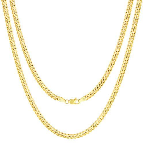 10K Yellow Gold Cuban Link Chain Necklace A8653