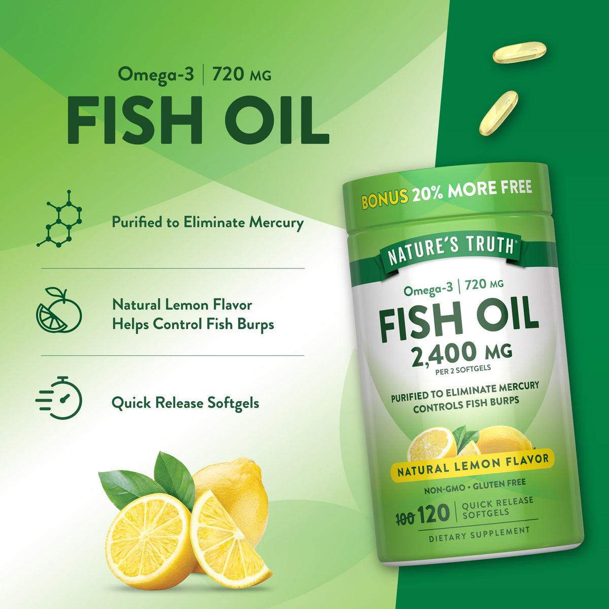 Fish Oil 2400mg 120 Softgels O5919