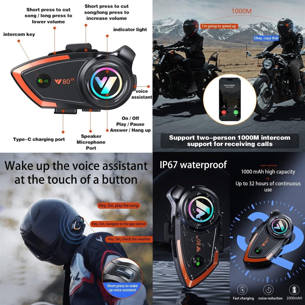 Bluetooth Modular Flip Up Full Face Motorcycle Helmet with Dual Visor A6578