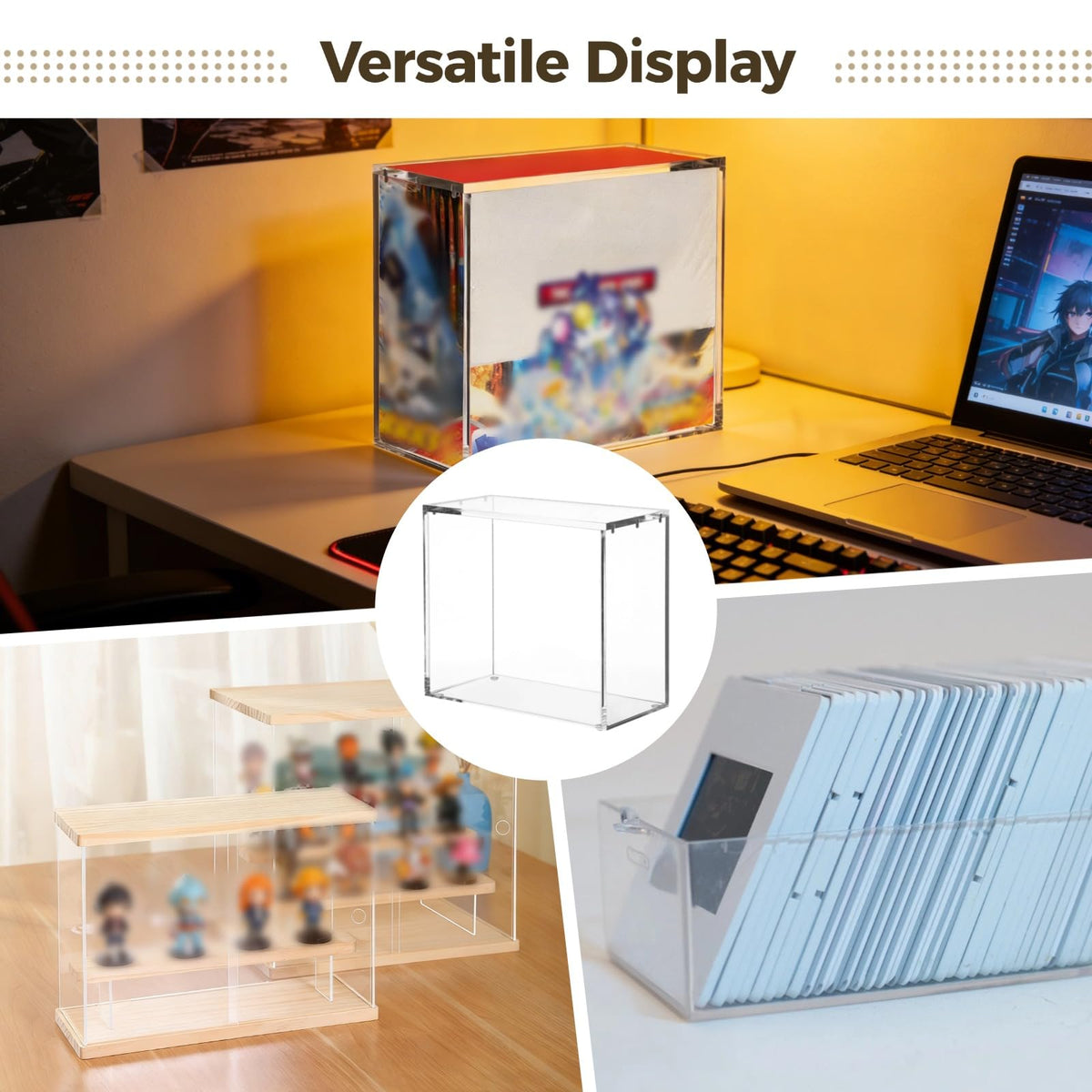 4 Pcs Acrylic Display Cases with Lid T381889
