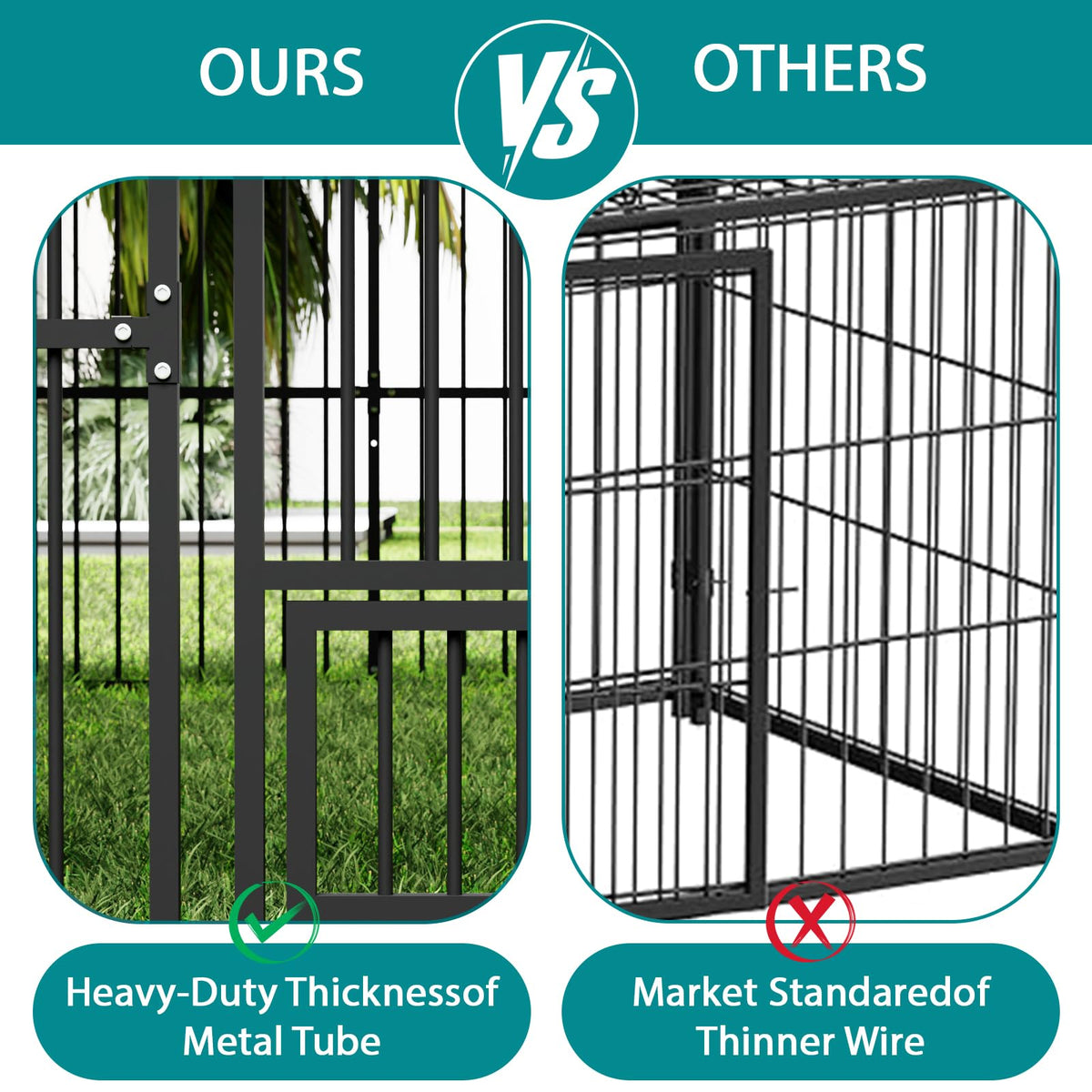 10x20x6 FT Heavy-Duty Metal Dog Kennel B145604
