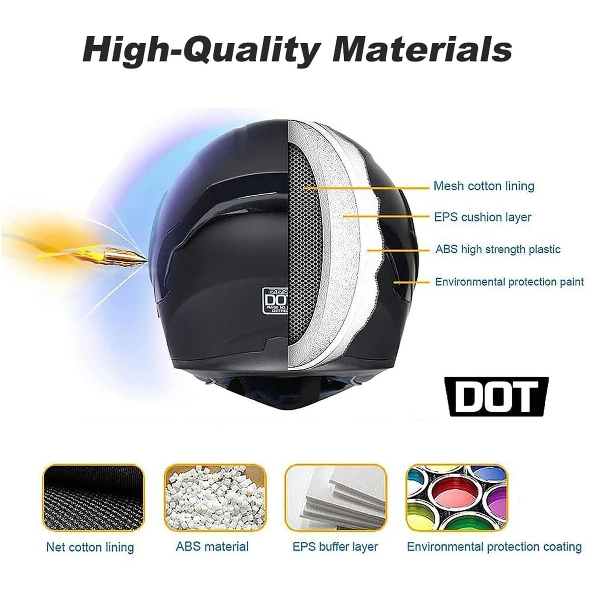 Bluetooth Modular Flip Up Full Face Motorcycle Helmet with Dual Visor A6578