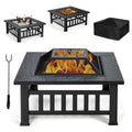 32 inch 3 in 1 Wood Burning Fire Pit Table with BBQ Grill Q485361