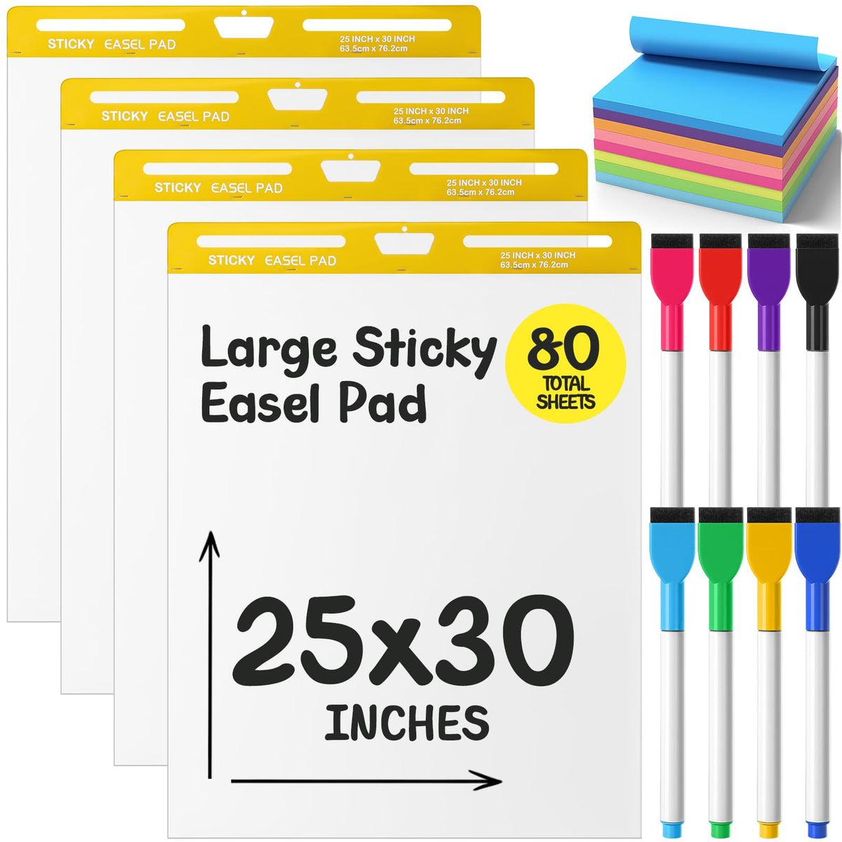 Thickened Sticky Easel Pad, 25 x 30 In, 20 Sheets/pad V189590
