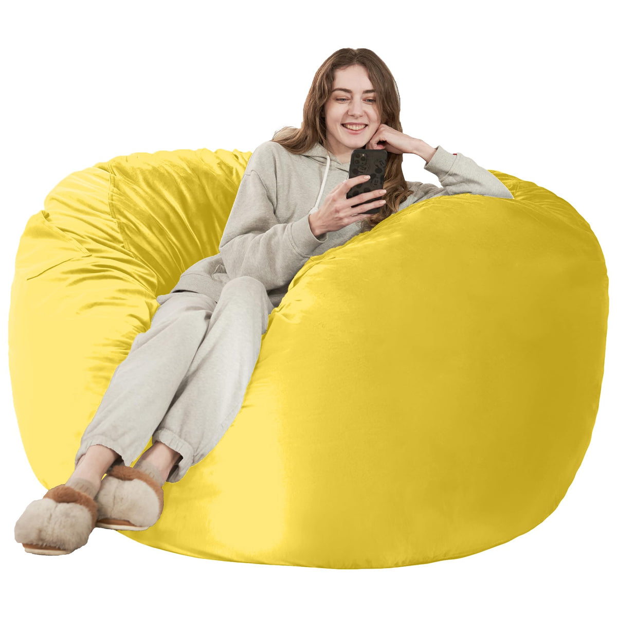 Giant 4' Memory Foam Bean Bag Chair with Microfiber Cover U141308