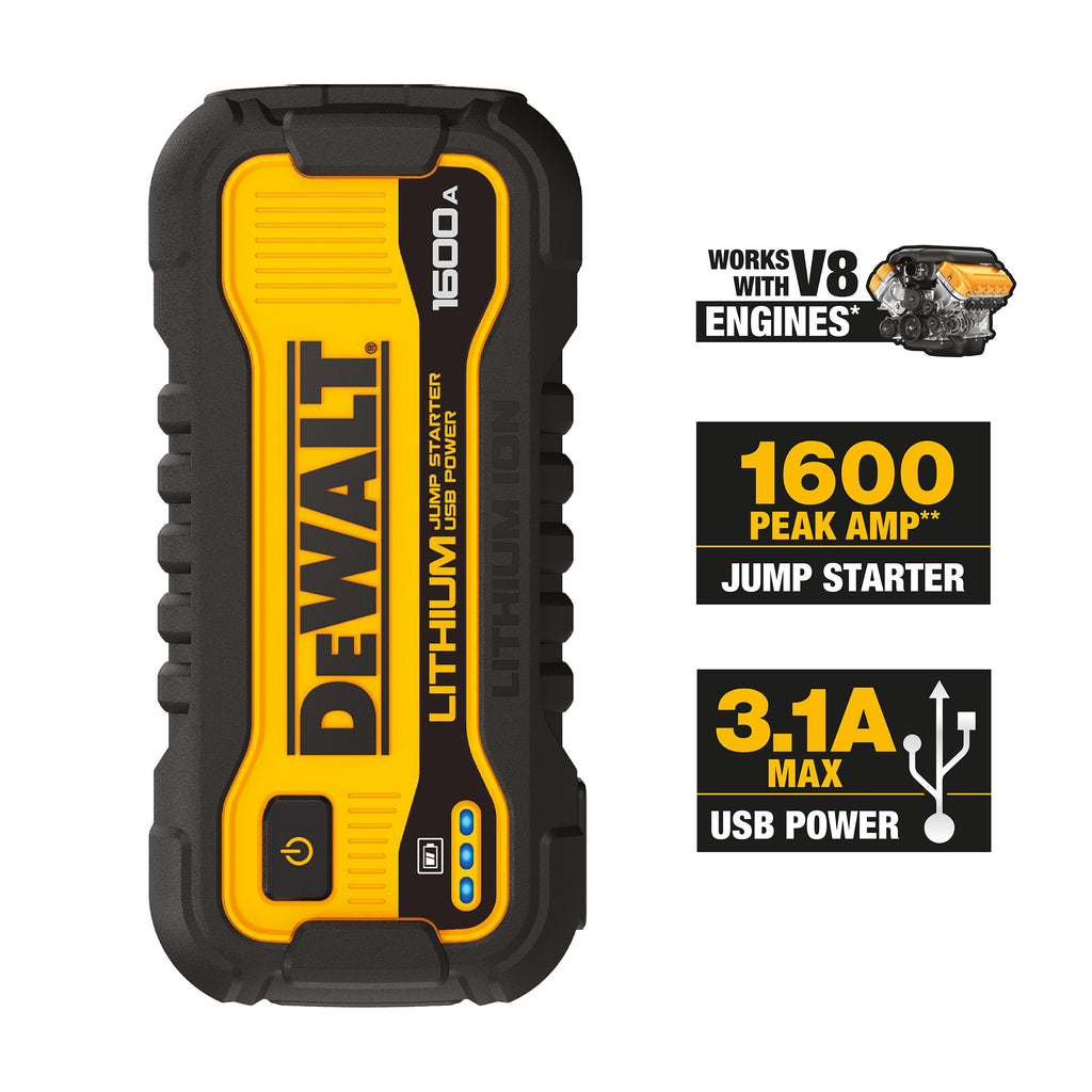 1600 Peak Amp Jump Starter Battery Booster with USB Power Station V5781
