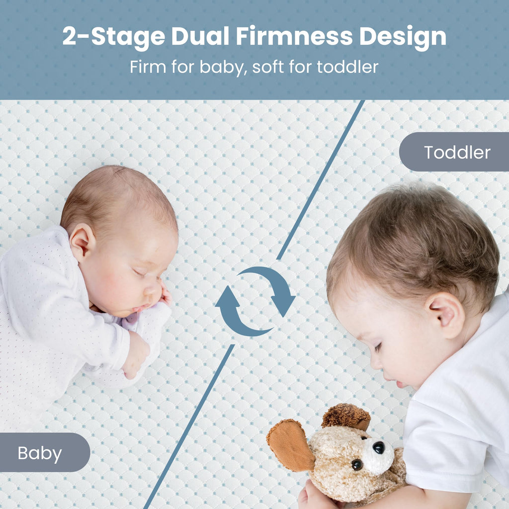 Mini Crib Mattress, 38x24x4 Inch Dual-Sided Gel Memory Foam P9967