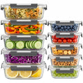 10 Sets 36 oz & 12 oz Glass Food Storage Containers with Lids, Gray L618