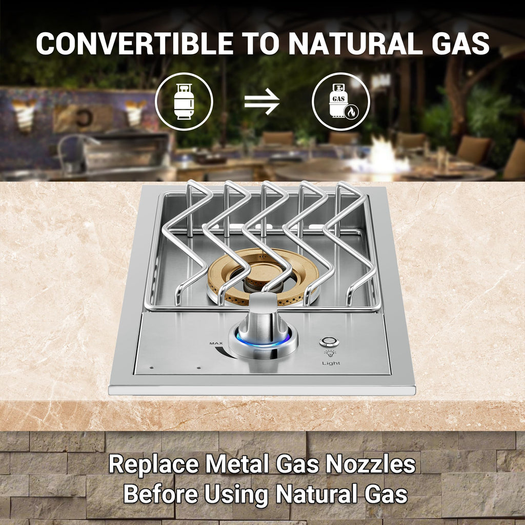 17500BTU Liquid Propane Side Burner 304 Stainless Steel U47580