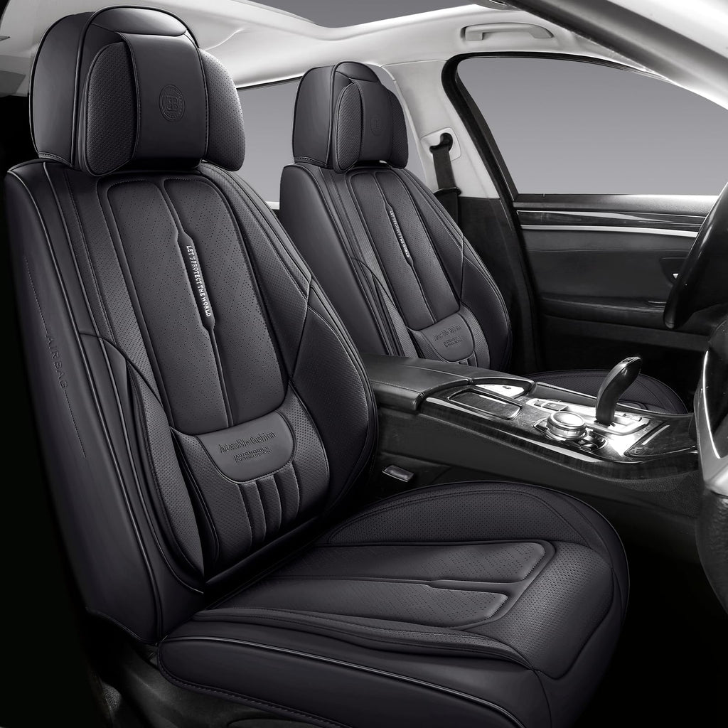 Black Leather 5-Seats Car Seat Covers Q965