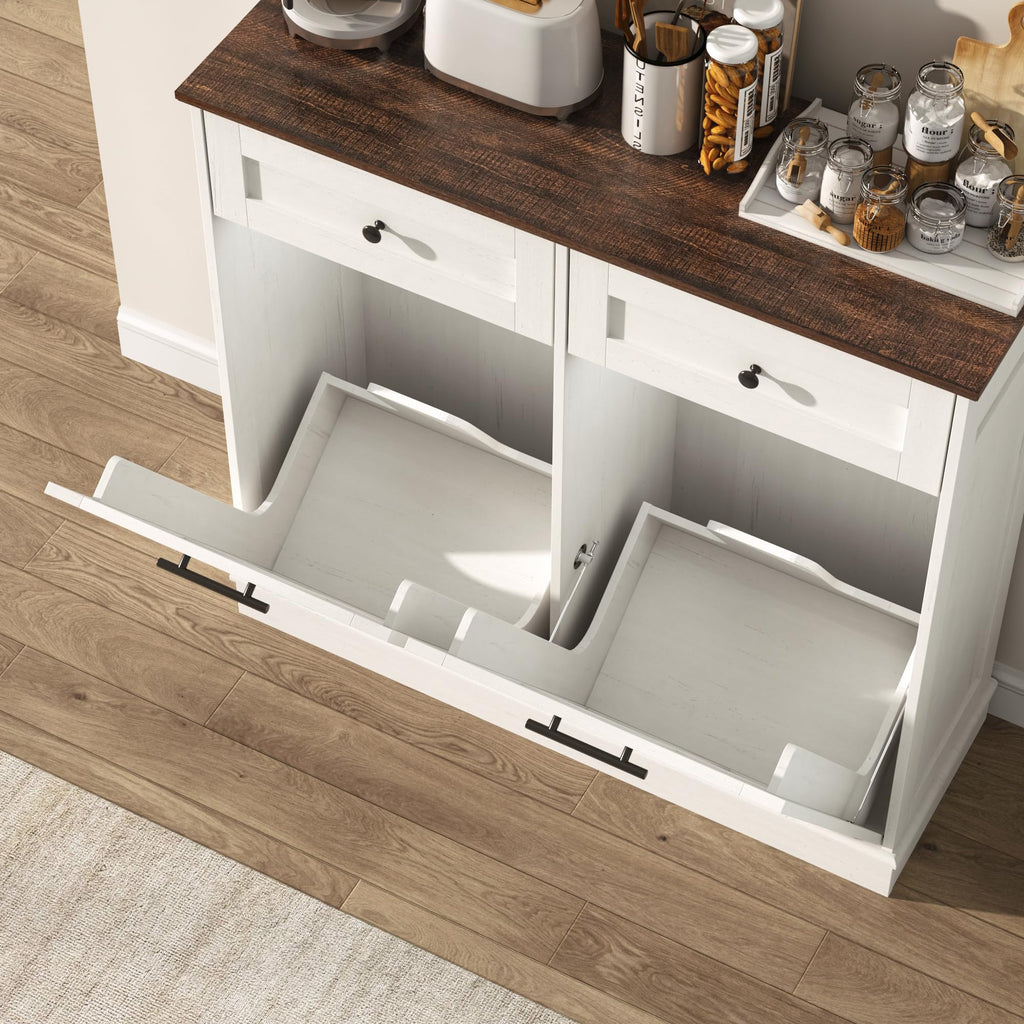 13 Gallon Double Tilt-Out Trash Can Cabinet F6953