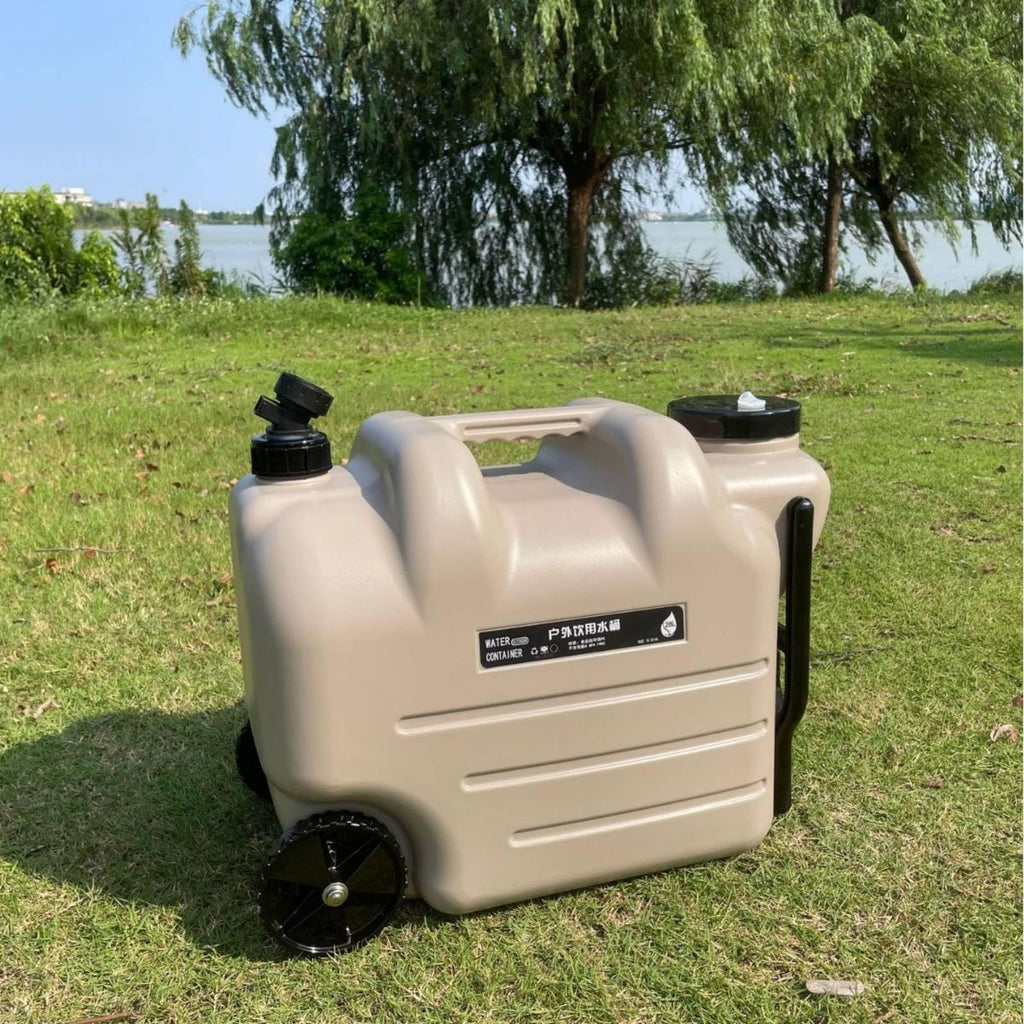 Portable Water Container with Faucet, Wheels, Black E88437