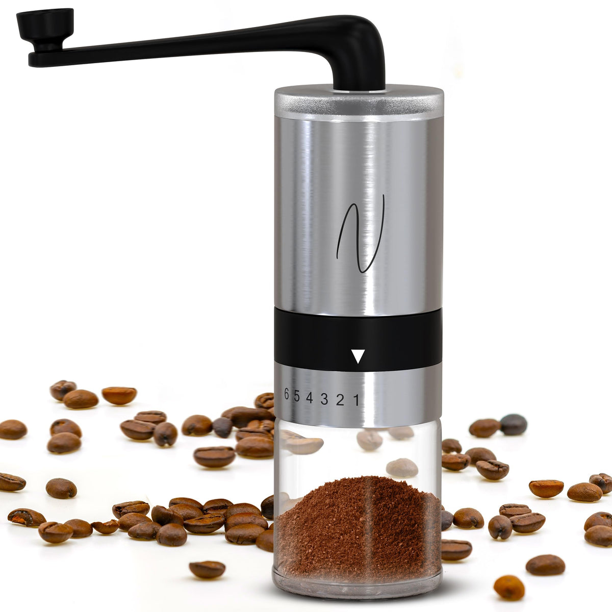 Manual Stainless Steel Hand Crank Burr Coffee Grinder L527