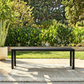 Black Metal Backless Outdoor Bench M703164