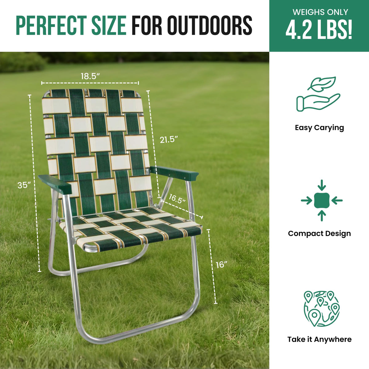 Lightweight Aluminum Outdoor Camping Chair 2-Pack V1158