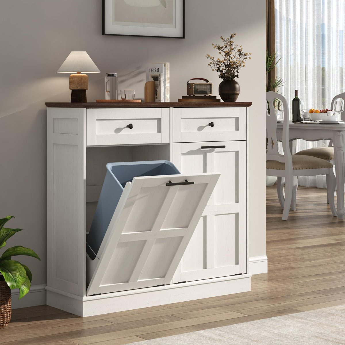 13 Gallon Double Tilt-Out Trash Can Cabinet F6953