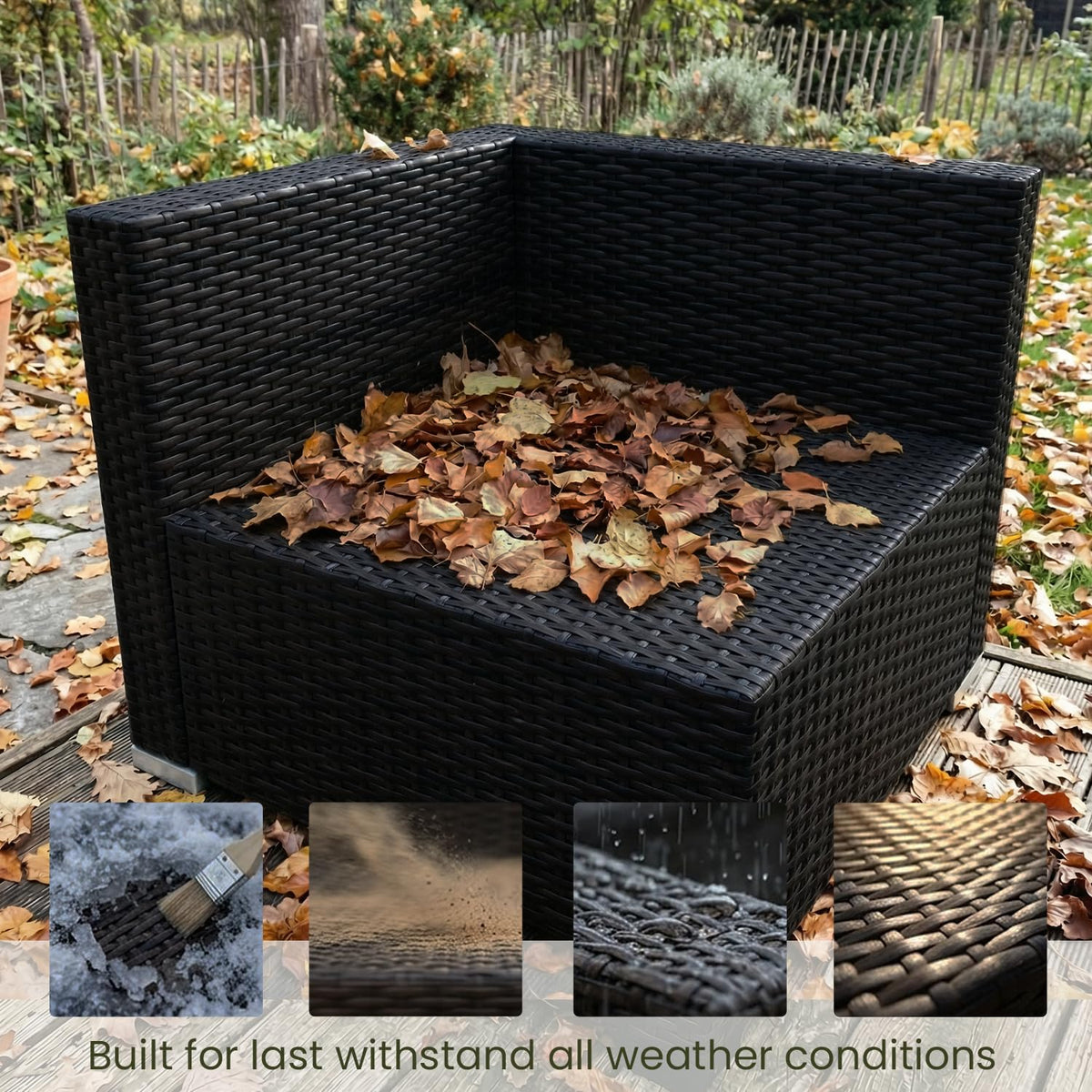 15 Piece Wicker Rattan Patio Furniture Set with Fire Pit Table B3909