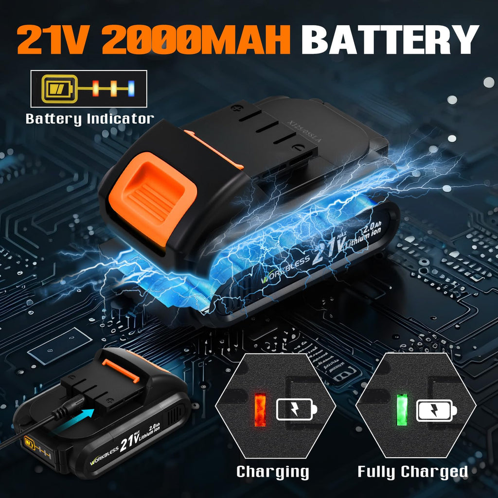 21V Cordless Drill Set with Battery Charger D162521