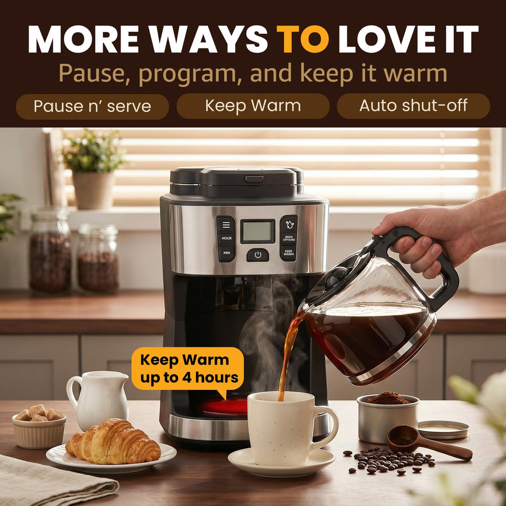 12-Cup Coffee Maker with Built-In Grinder G19268