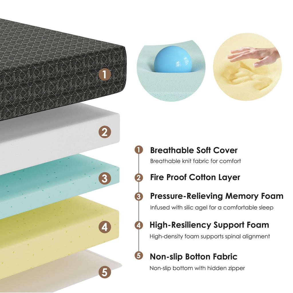 Queen Tri-Fold Memory Foam Mattress S203