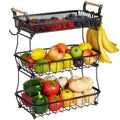 3 Tier Fruit Basket with 2 Banana Hangers Q83203