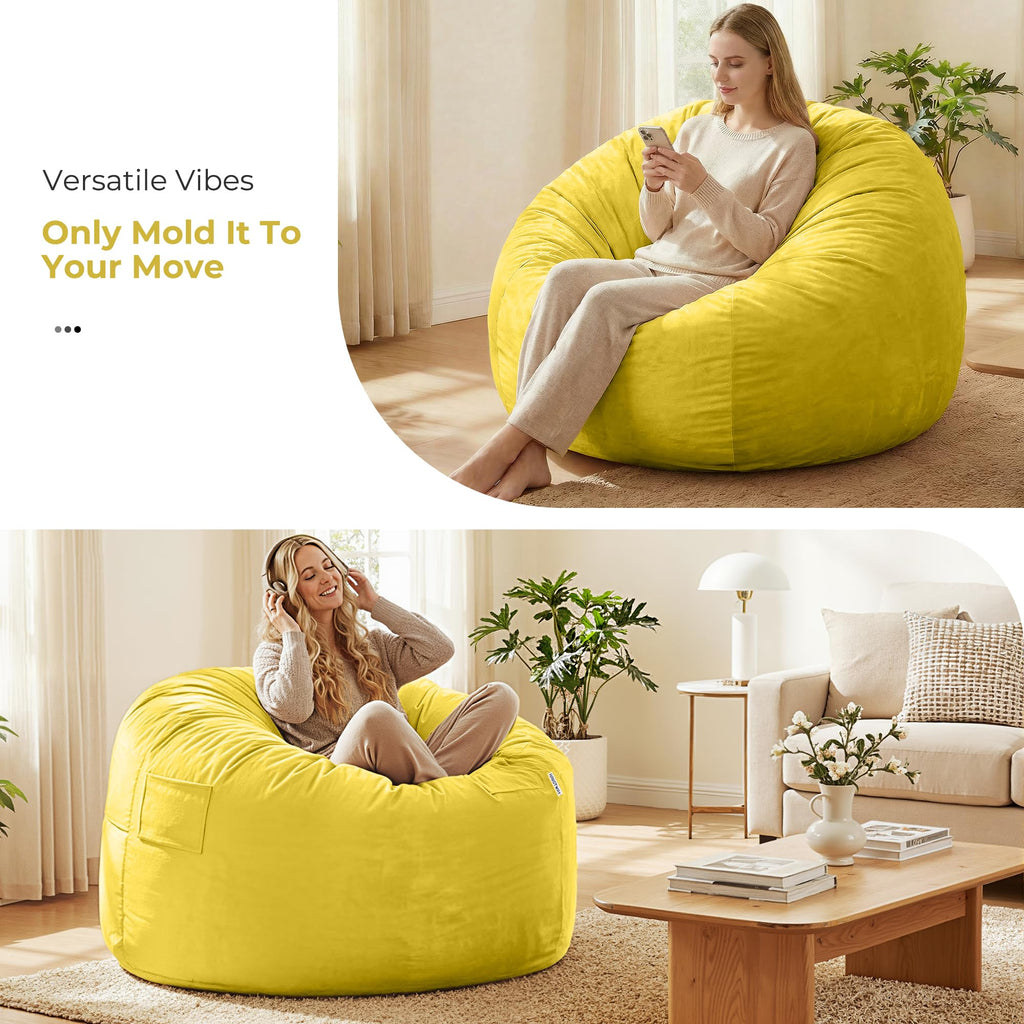 Giant 4' Memory Foam Bean Bag Chair with Microfiber Cover U141308