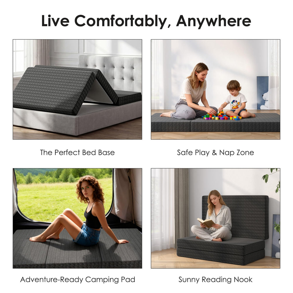 Queen Tri-Fold Memory Foam Mattress S203