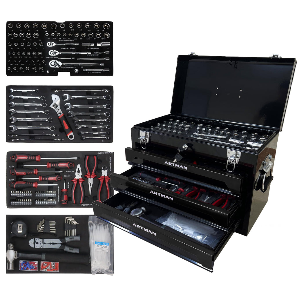 439PCS Mechanic Tool Set with 3 Drawers C5548