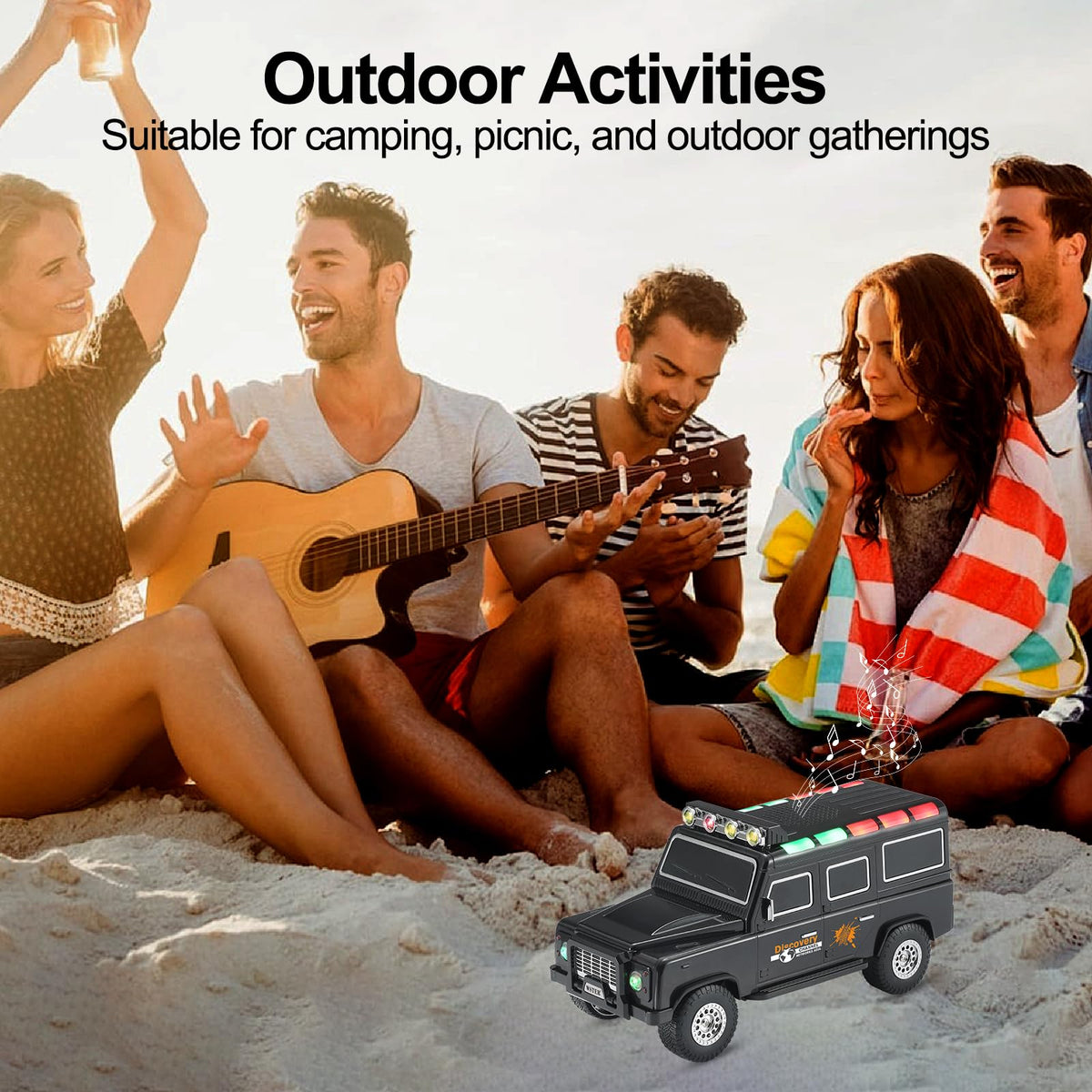 Black Off-Road Bluetooth Speaker with Roof Lights O5303