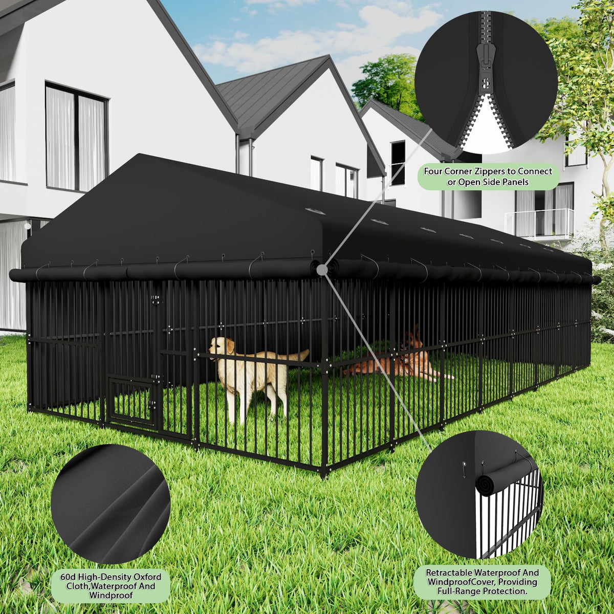 10x20x6 FT Heavy-Duty Metal Dog Kennel B145604