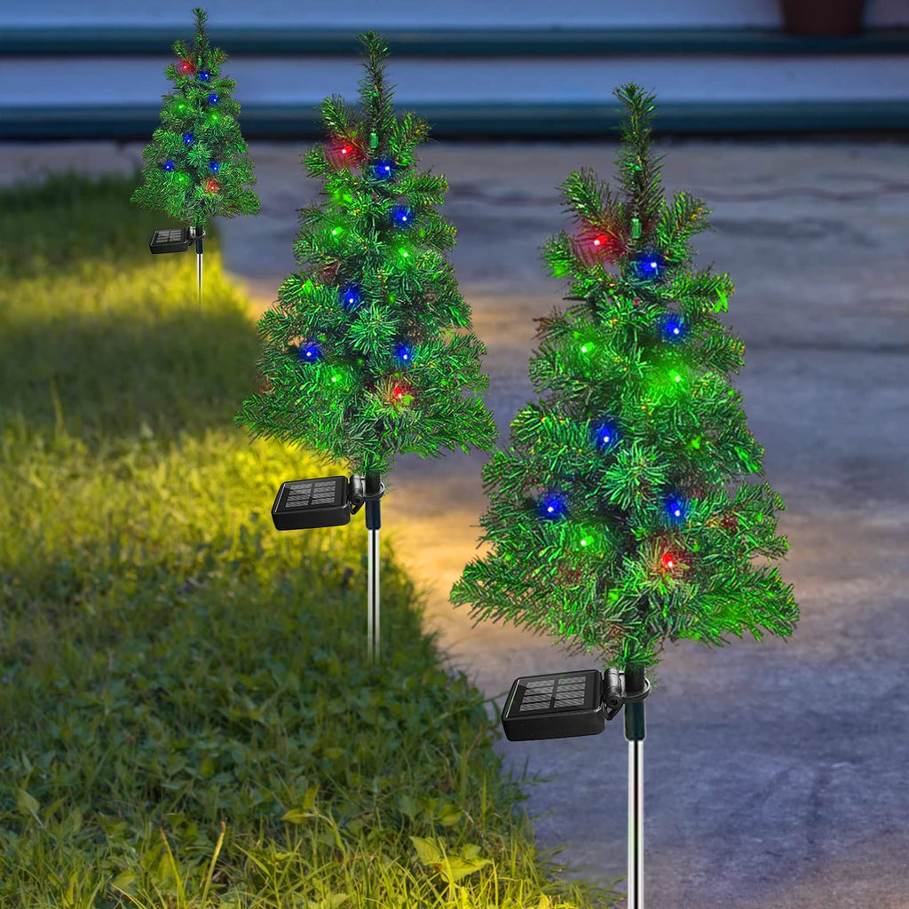 Solar Christmas Tree Garden Stake Lights Outdoor Waterproof Y3038