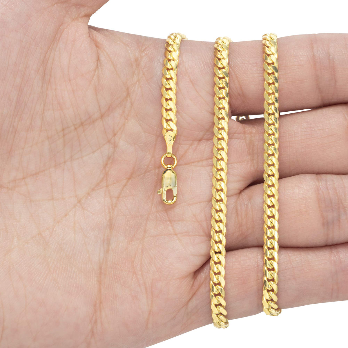 10K Yellow Gold Cuban Link Chain Necklace A8653