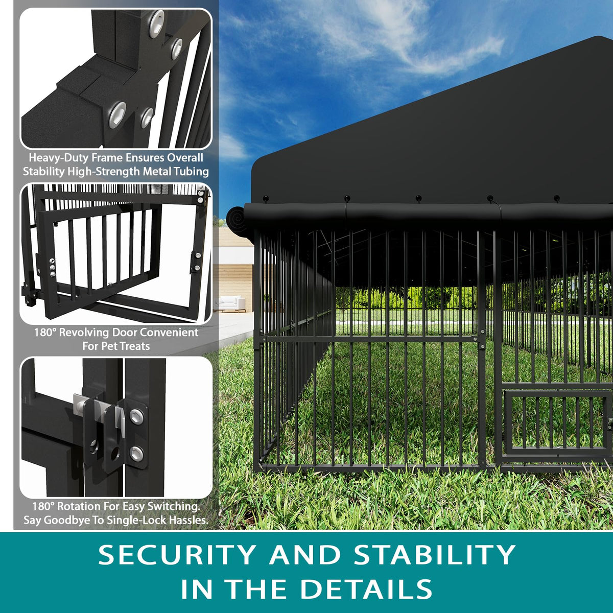 10x20x6 FT Heavy-Duty Metal Dog Kennel B145604