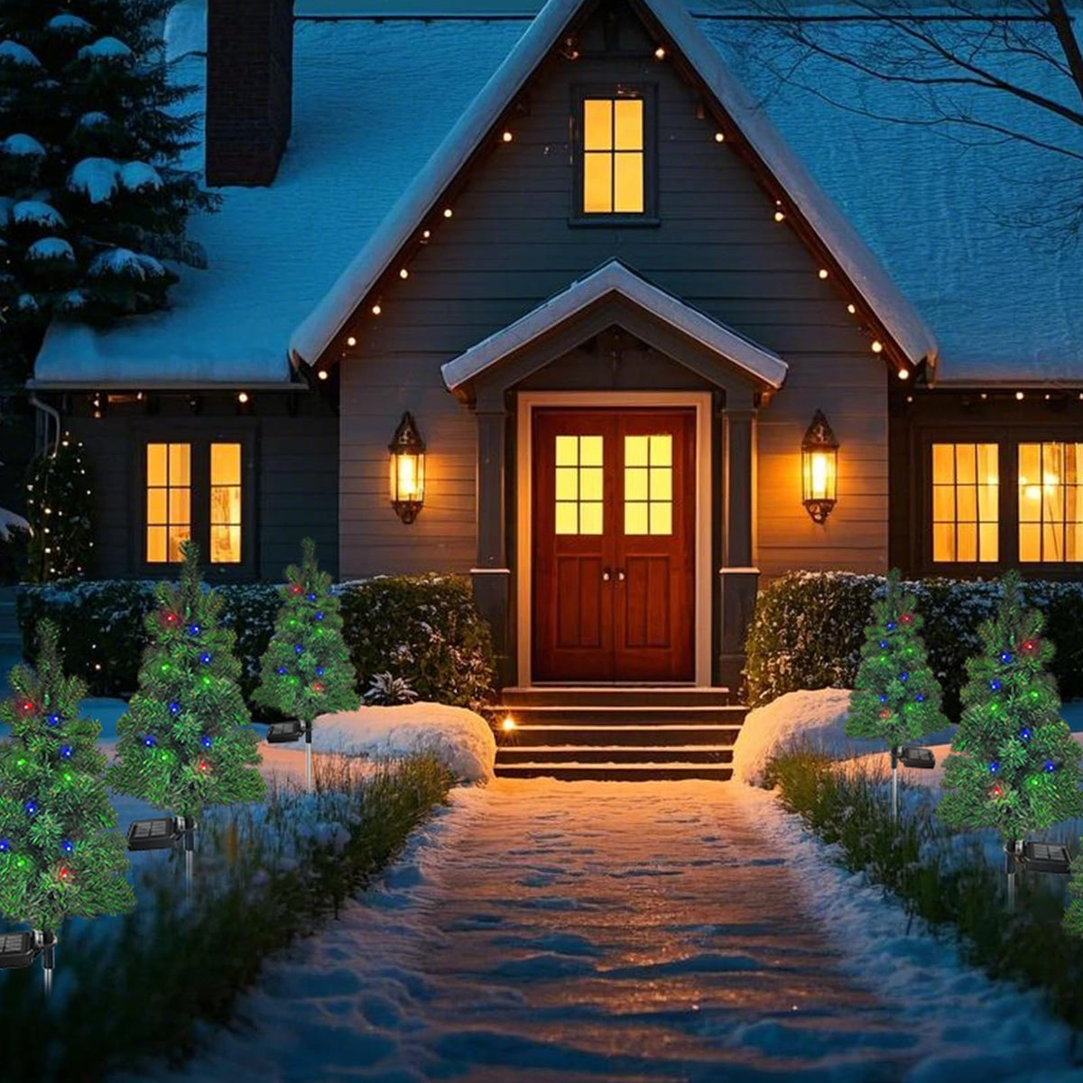 Solar Christmas Tree Garden Stake Lights Outdoor Waterproof Y3038
