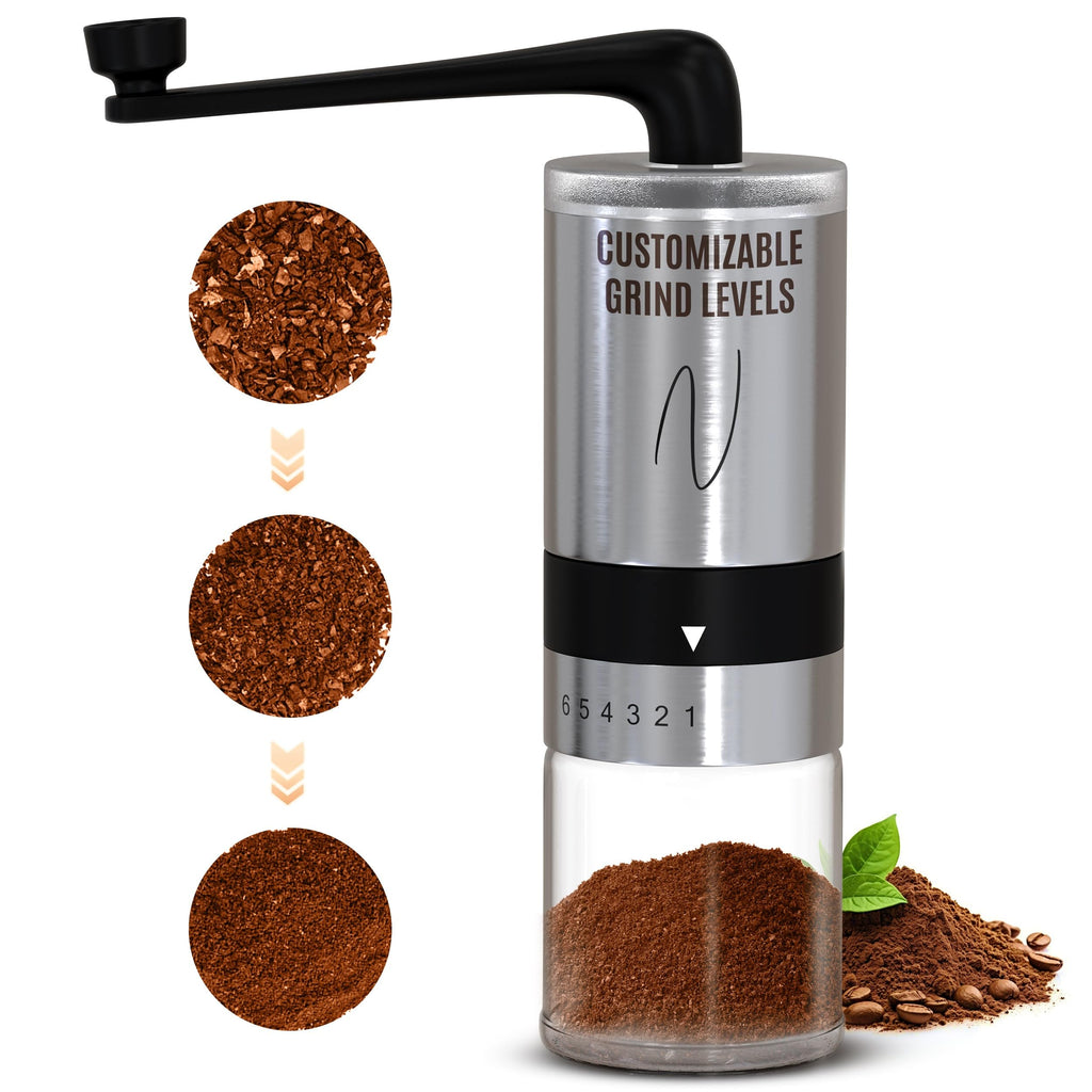 Manual Stainless Steel Hand Crank Burr Coffee Grinder L527