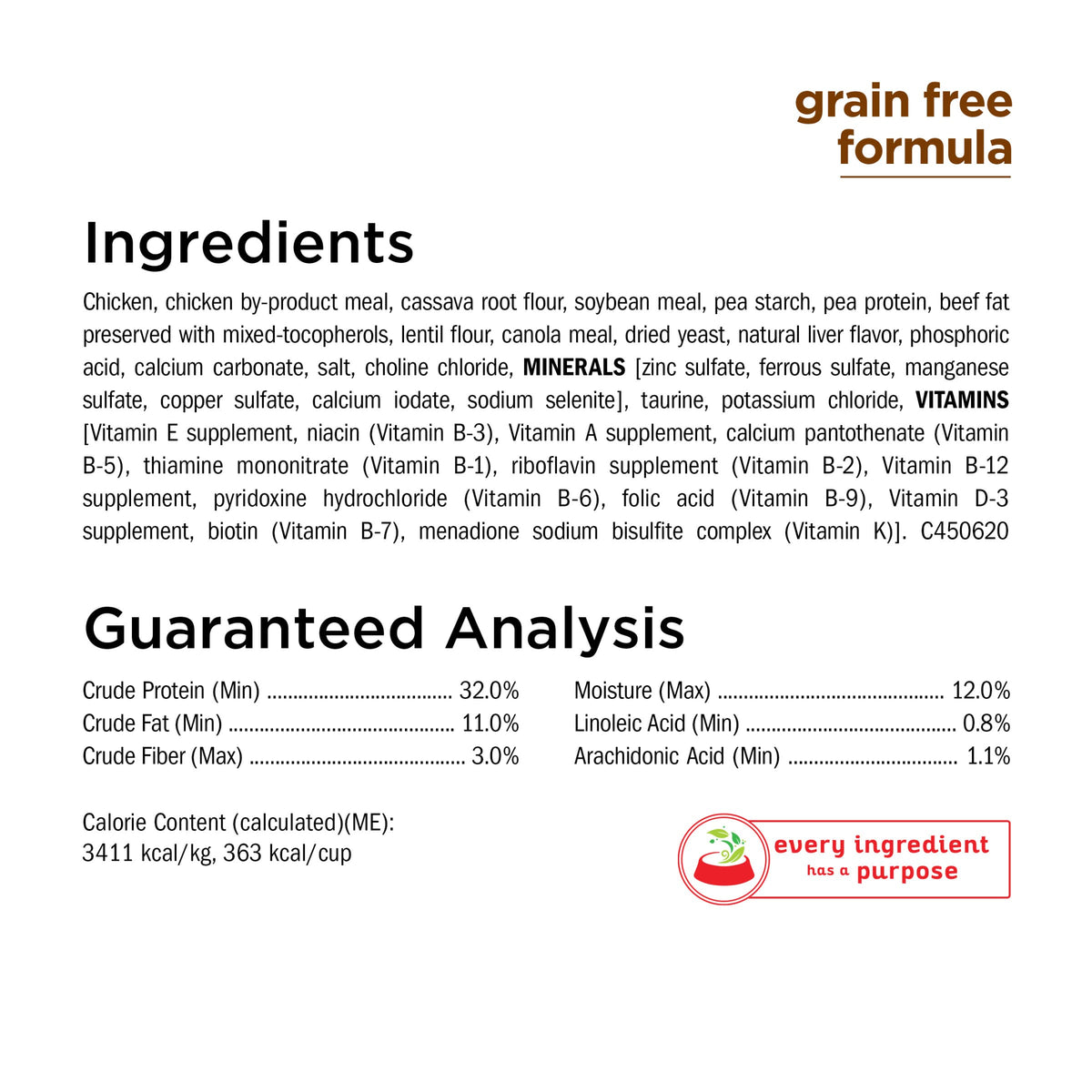 Grain Free Dry Cat Food with Real Chicken 13 lb E337