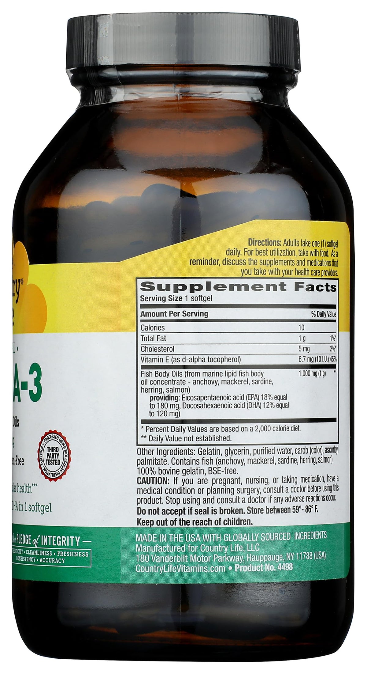 Omega-3 1000Mg Fish Oil 200-Softgel M415960
