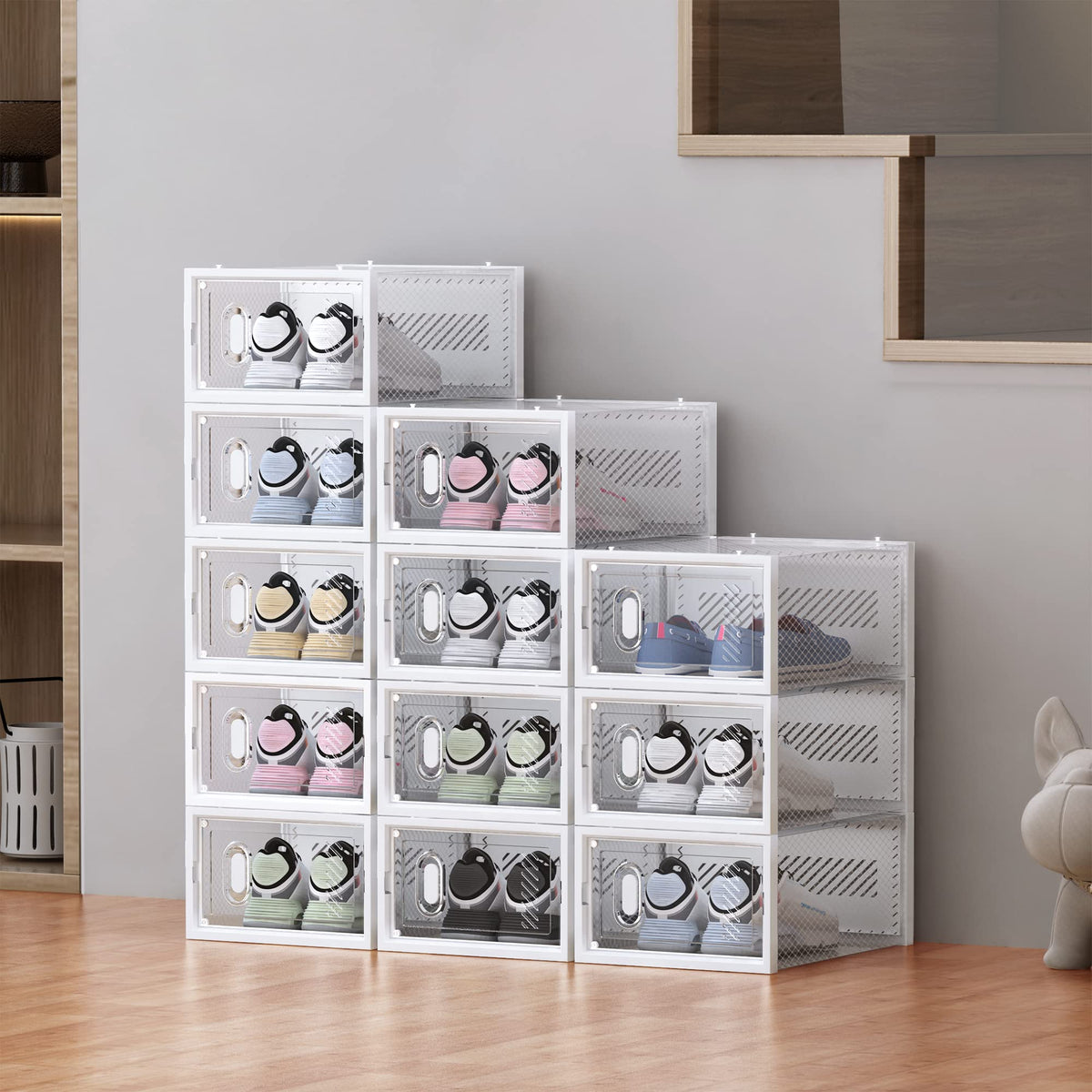 Clear Stackable Shoe Storage Boxes K825