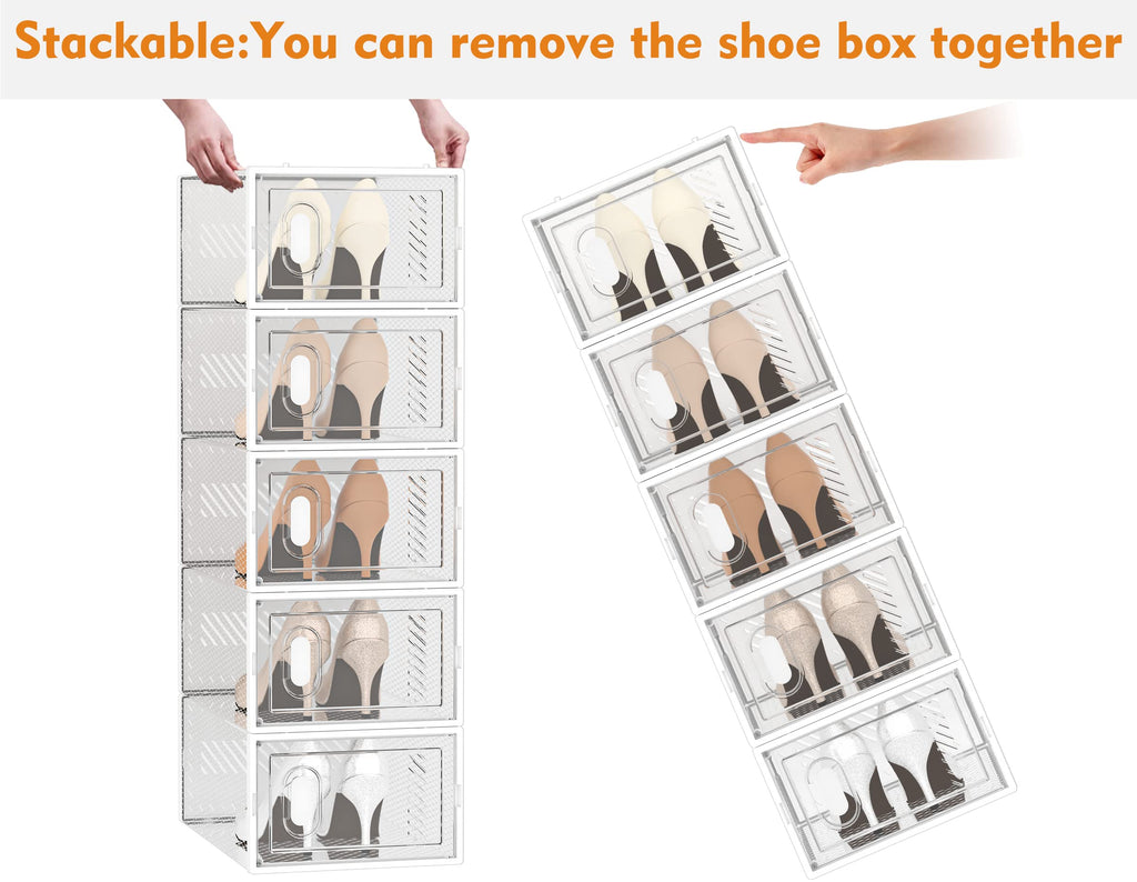 Clear Stackable Shoe Storage Boxes K825