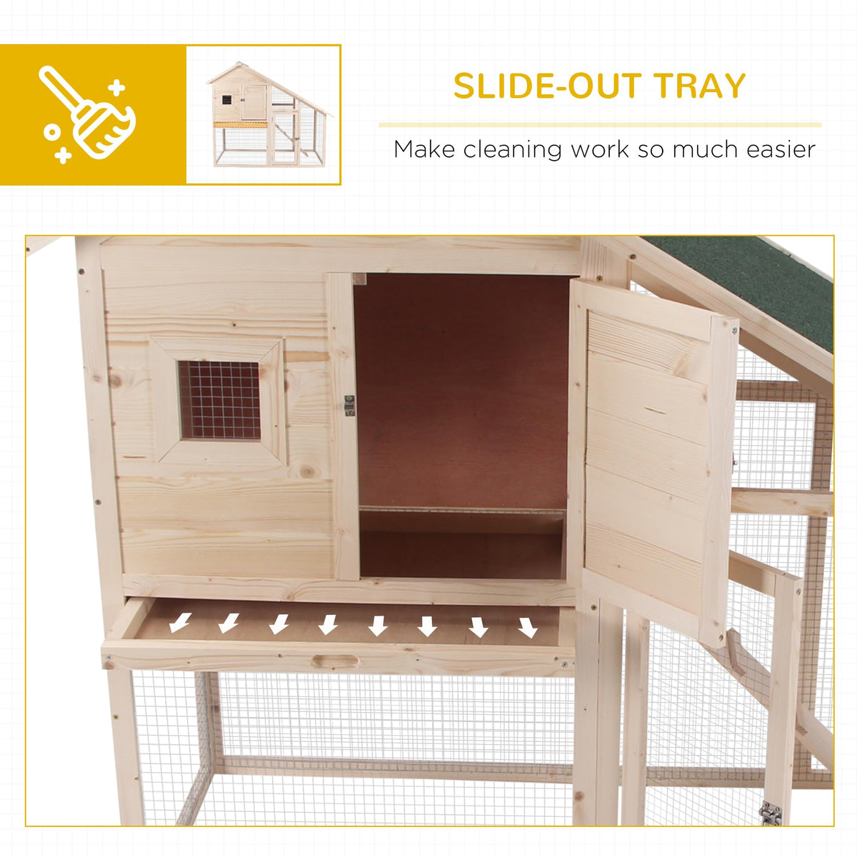 55" 2-Tier Wooden Rabbit Hutch with Ramp V9089