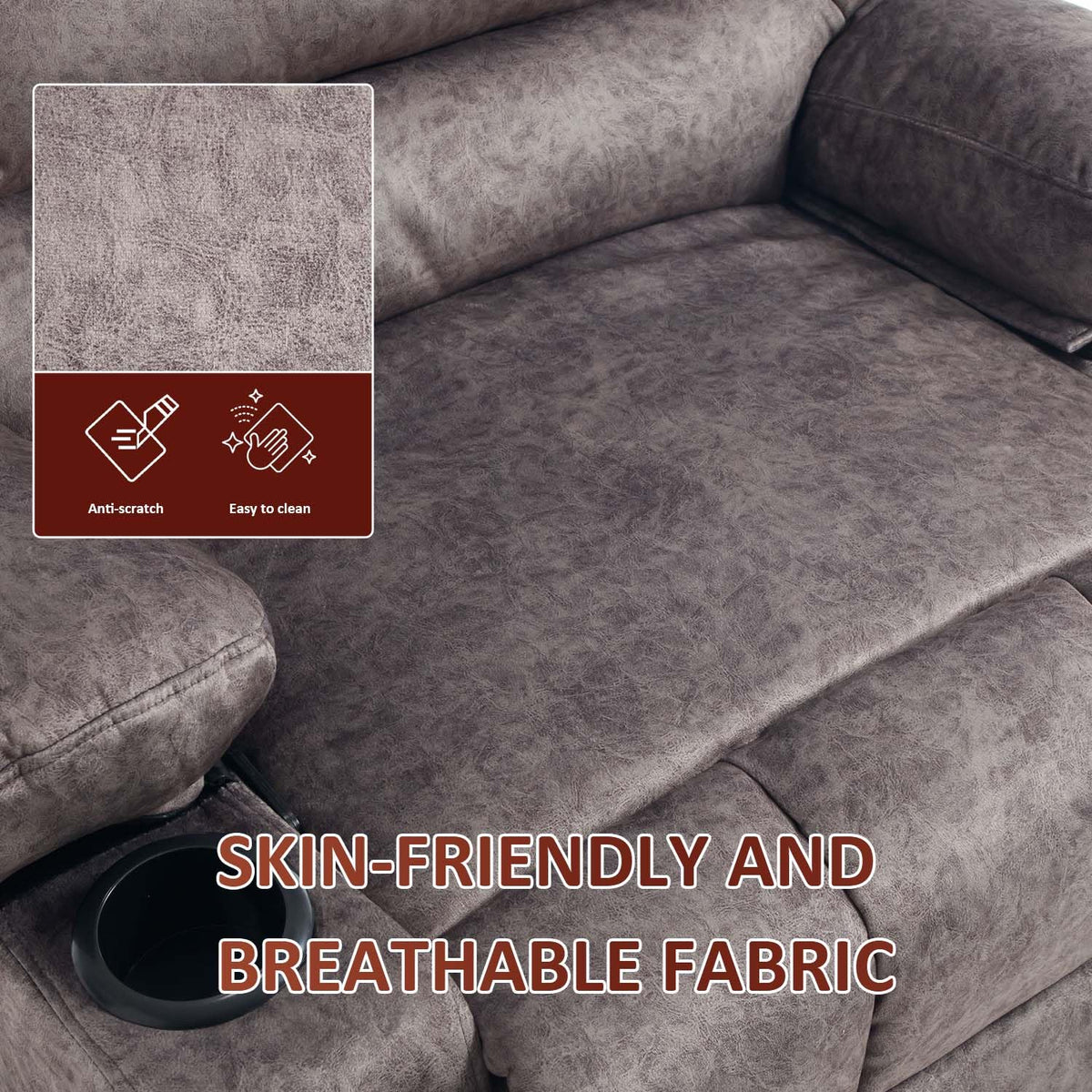 Oversized Grey Swivel Rocking Recliner Chair B938250