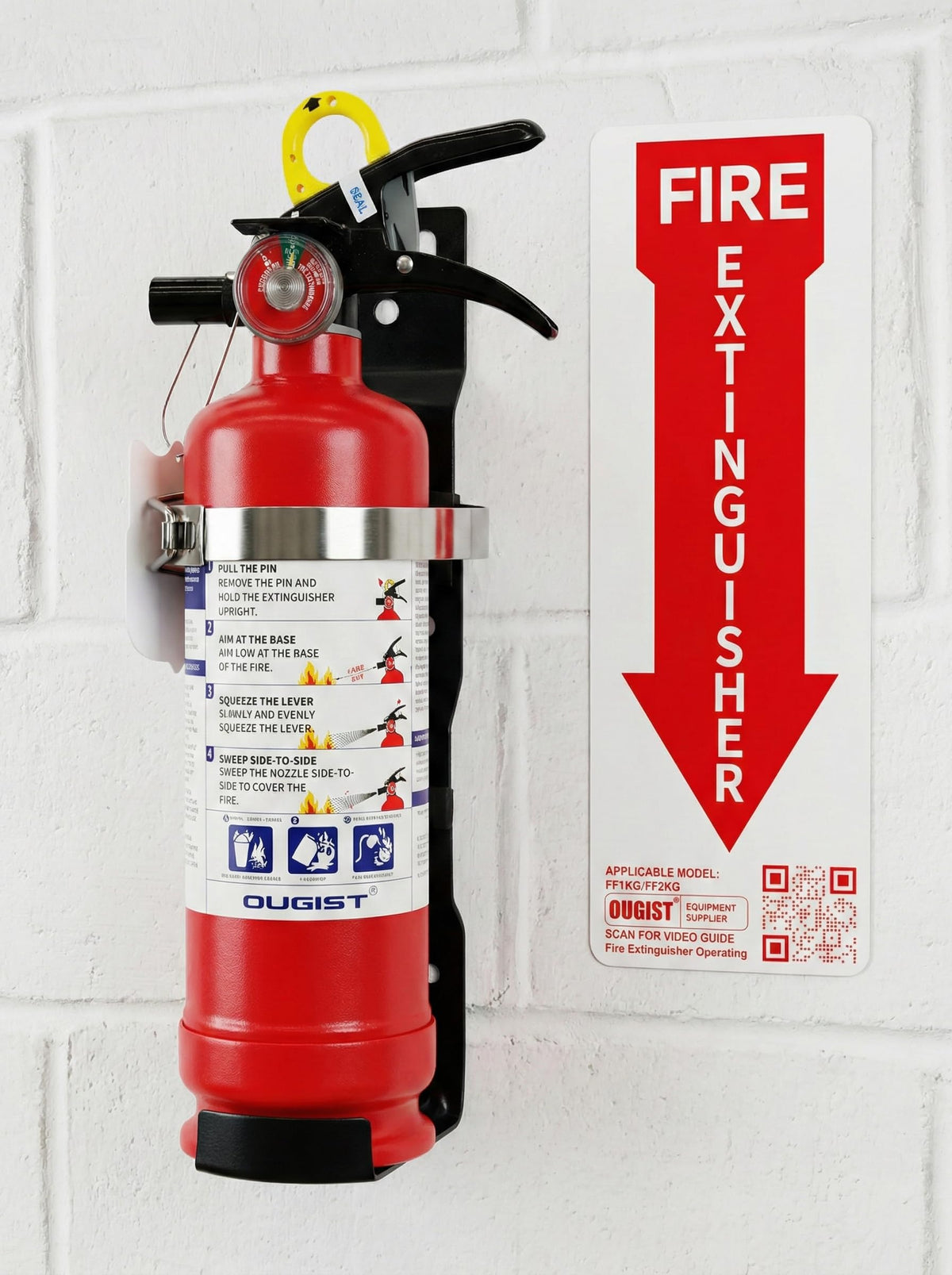 2.5 lb ABC Dry Chemical Fire Extinguisher with Wall Mount D76066