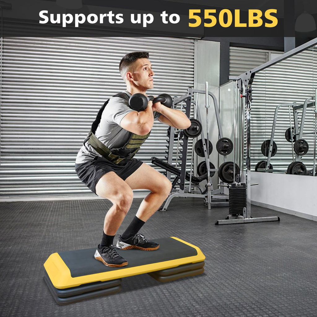43'' Adjustable Exercise Stepper with 4 Detachable Risers X174881