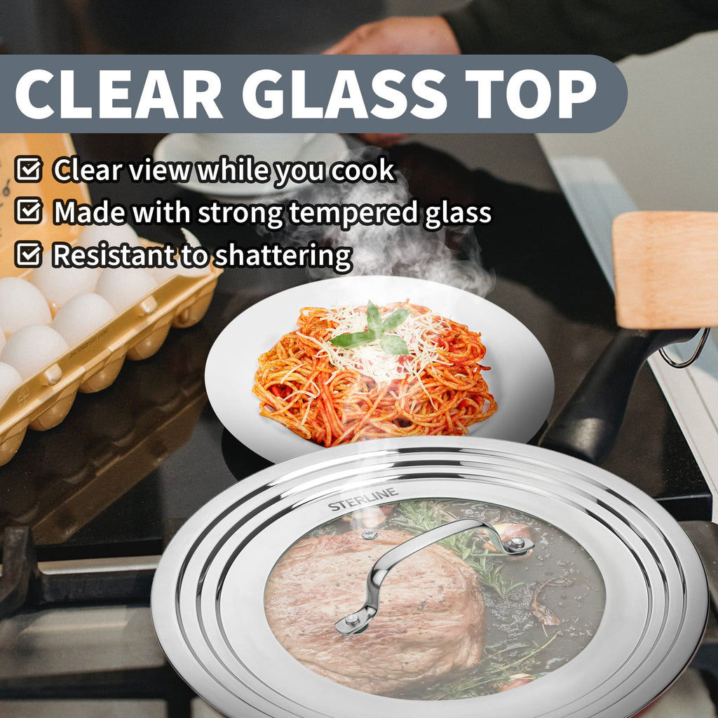 Tempered Glass Universal Lid with Steam Vent L251123