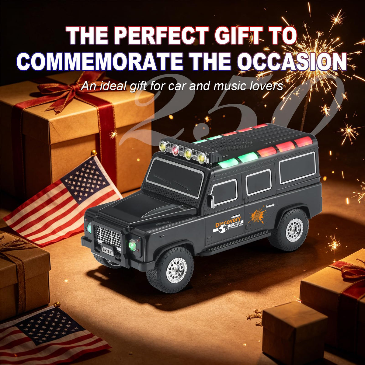 Black Off-Road Bluetooth Speaker with Roof Lights O5303