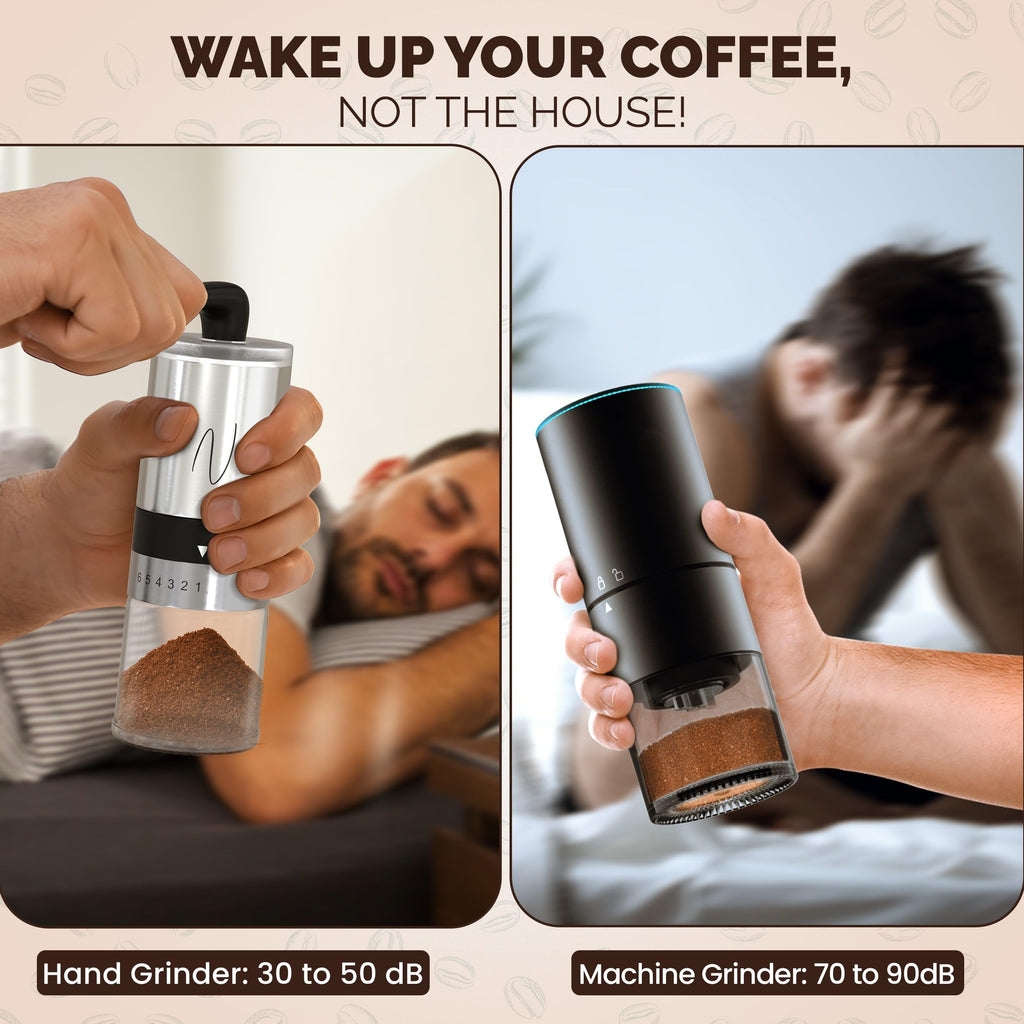 Manual Stainless Steel Hand Crank Burr Coffee Grinder L527